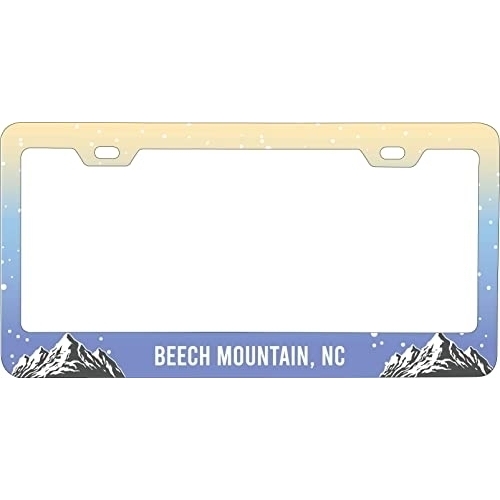 Beech Mountain North Carolina Ski Snowboard Winter Adventures Metal License Plate Frame
