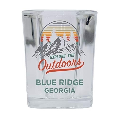 Blue Ridge Georgia Explore The Outdoors Souvenir 2 Ounce Square Base Liquor Shot Glass