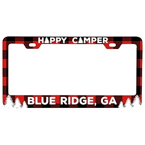 Blue Ridge Georgia Car Metal License Plate Frame Plaid Design
