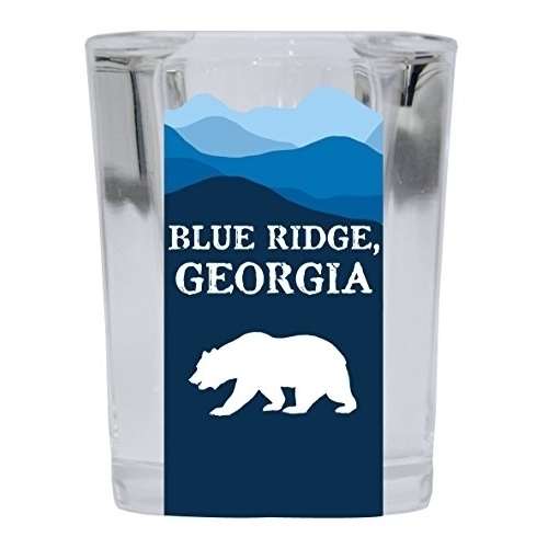 Blue Ridge Georgia Mountains Bear Rustic Souvenir Square Shot Glass