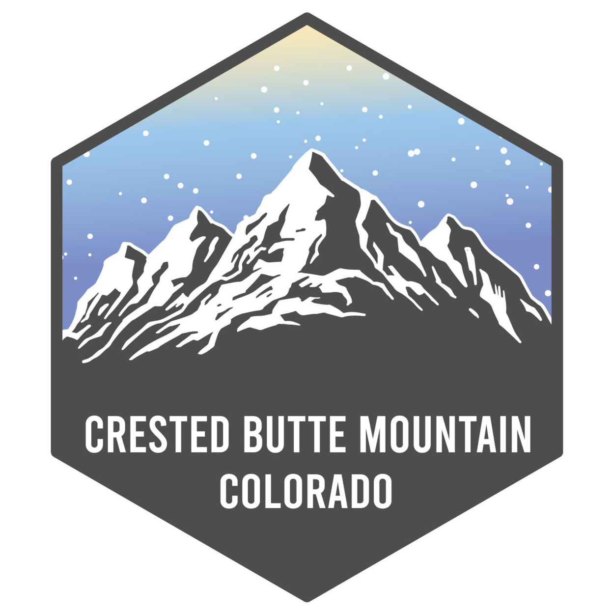 Crested Butte Mountain Colorado Ski Adventures Souvenir 4 Inch Vinyl Decal Sticker
