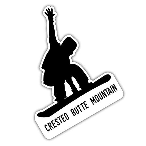 Crested Butte Mountain Colorado Ski Adventures Souvenir 4 Inch Vinyl Decal Sticker Board Design 4-Pack