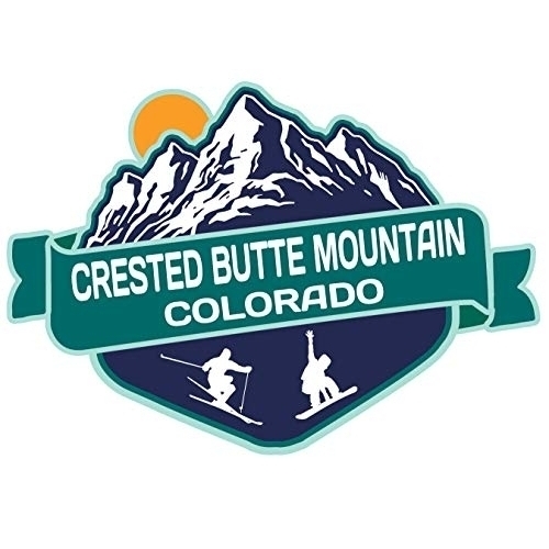 Crested Butte Mountain Colorado Ski Adventures Souvenir 4 Inch Vinyl Decal Sticker Mountain Design 4-Pack