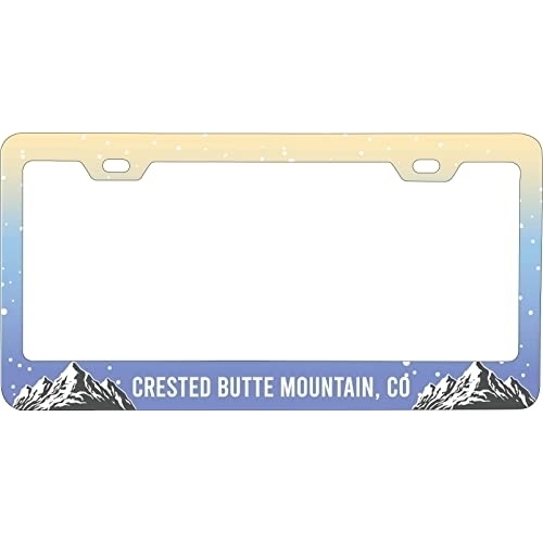 Crested Butte Mountain Colorado Ski Snowboard Winter Adventures Metal License Plate Frame