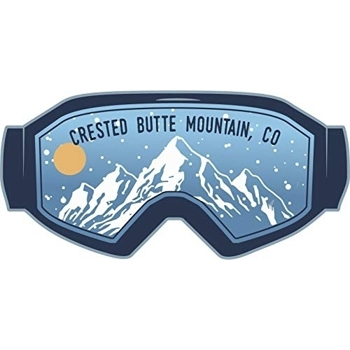 Crested Butte Mountain Colorado Ski Adventures Souvenir Approximately 5 X 2.5-Inch Vinyl Decal Sticker Goggle Design 4-Pack