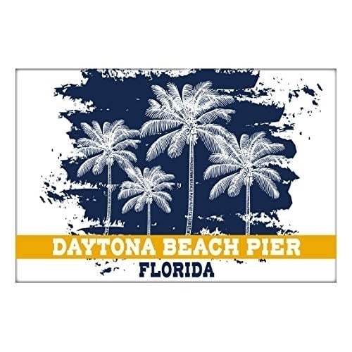 Daytona Beach Pier Florida Souvenir 2x3 Inch Fridge Magnet Palm Design