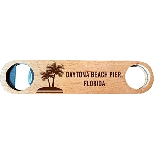 Daytona Beach Pier, Florida, Wooden Bottle Opener Palm Design