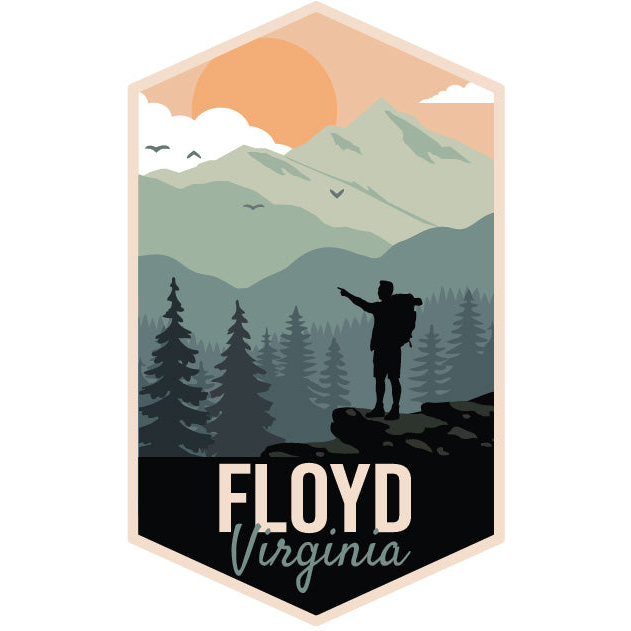 Floyd Virginia Hiking Mountains Souvenir Decorative Stickers Choice Of Size - 4-Pack, 4-Inch