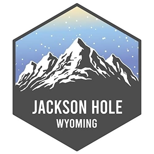 Jackson Hole Wyoming Ski Adventures Souvenir 4 Inch Vinyl Decal Sticker 4-Pack