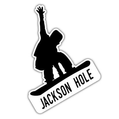 Jackson Hole Wyoming Ski Adventures Souvenir 4 Inch Vinyl Decal Sticker Board Design 4-Pack