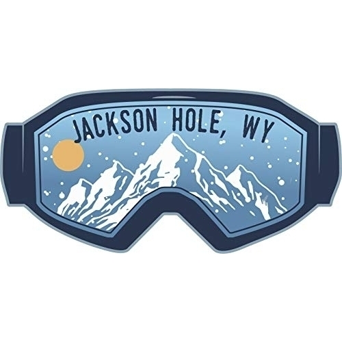 Jackson Hole Wyoming Ski Adventures Souvenir Approximately 5 X 2.5-Inch Vinyl Decal Sticker Goggle Design 4-Pack