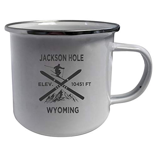 Jackson Hole Wyoming Ski Adventures White Tin Camper Coffee Mug 2-Pack