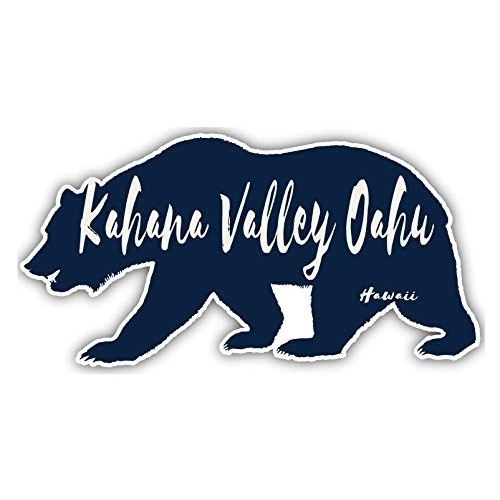 Kahana Valley Oahu Hawaii Souvenir 3x1.5-Inch Vinyl Decal Sticker Bear Design