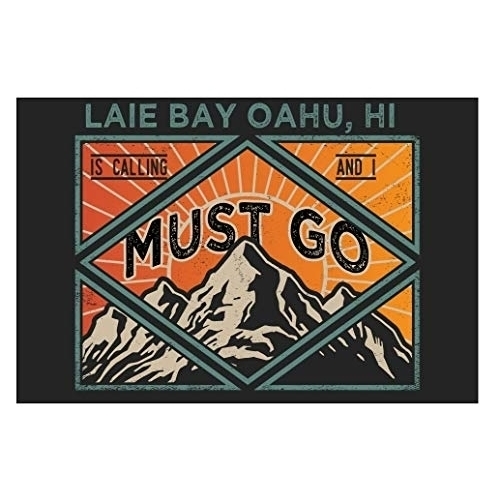Laie Bay Oahu Hawaii 9X6-Inch Souvenir Wood Sign With Frame Must Go Design