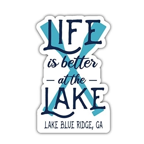 Lake Blue Ridge Georgia Souvenir 4 Inch Vinyl Decal Sticker Paddle Design