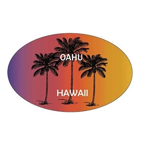 Oahu Hawaii Trendy Souvenir Oval Decal