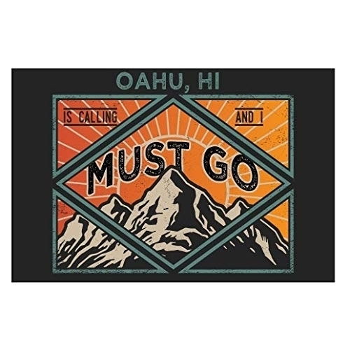 Oahu Hawaii 9X6-Inch Souvenir Wood Sign With Frame Must Go Design