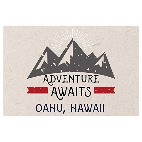Oahu Hawaii Souvenir 2x3 Inch Fridge Magnet Adventure Awaits Design