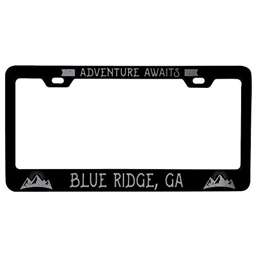 R And R Imports Blue Ridge Georgia Laser Etched Vanity Black Metal License Plate Frame