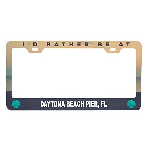 R And R Imports Daytona Beach Pier Florida Sea Shell Design Souvenir Metal License Plate Frame