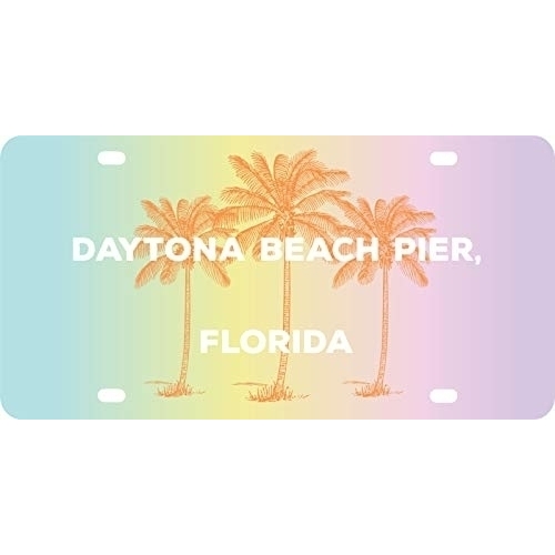 R And R Imports Daytona Beach Pier Florida Souvenir Mini Metal License Plate 4.75 X 2.25 Inch