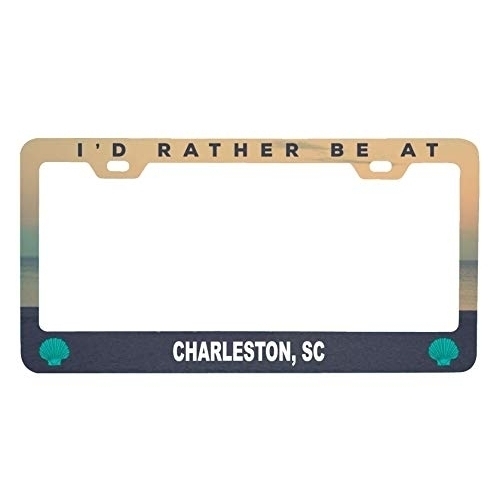 R And R Imports Charleston South Carolina Sea Shell Design Souvenir Metal License Plate Frame