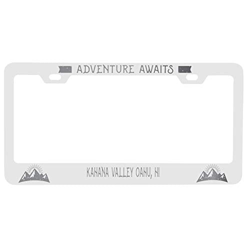R And R Imports Kahana Valley Oahu Hawaii Laser Engraved Metal License Plate Frame Adventures Awaits Design