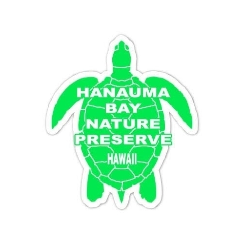 Hanauma Bay Nature Preserve, Oahu Hawaii 4 Inch Green Turtle Shape Decal Sticke