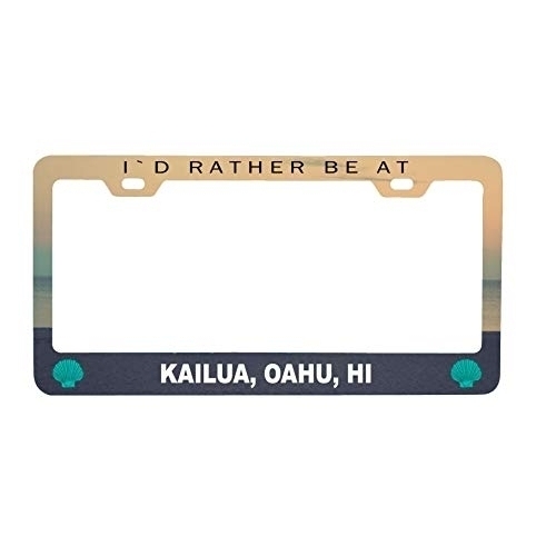 R And R Imports Kailua, Oahu Hawaii Sea Shell Design Souvenir Metal License Plate Frame