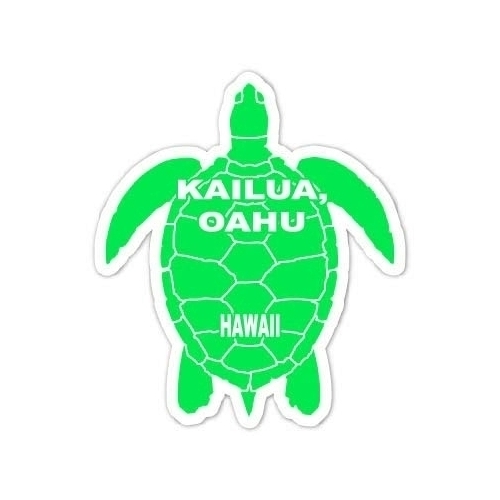Kailua, Oahu Hawaii 4 Inch Green Turtle Shape Decal Sticke