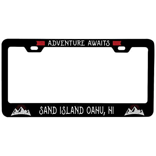 R And R Imports Sand Island Oahu Hawaii Vanity Metal License Plate Frame