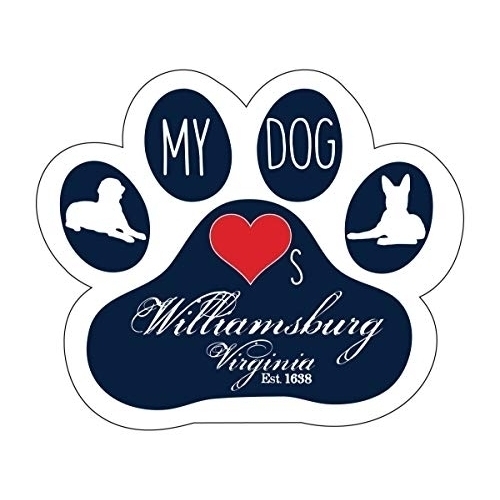 Williamsburg Virginia Historic Town Souvenir Dog Paw Decal