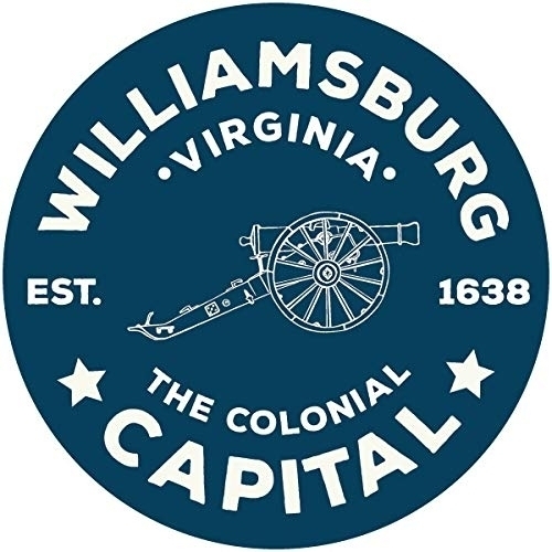 Williamsburg Virginia Historic Town Souvenir 4 Inch Round Decal Sticker