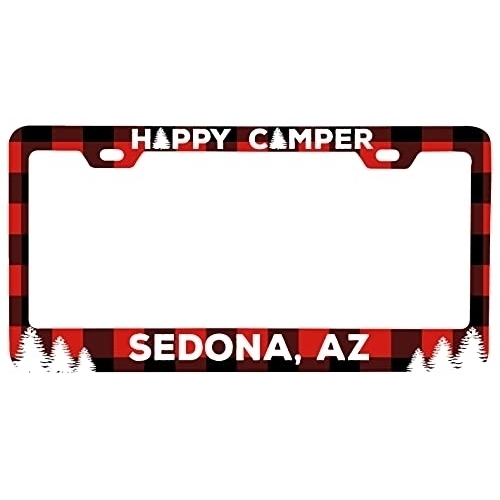 Sedona Arizona Car Metal License Plate Frame Plaid Design