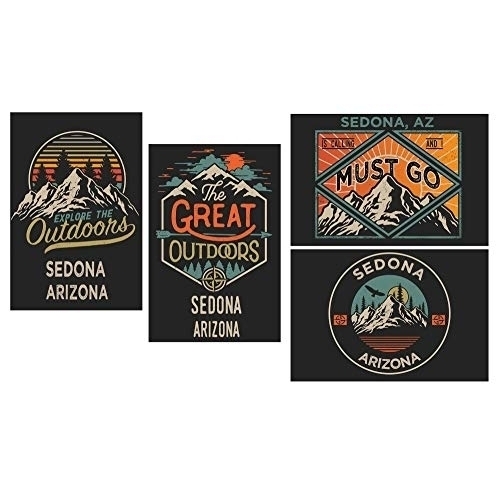 Sedona Arizona Souvenir 2x3 Inch Fridge Magnet The Great Outdoors Design 4-Pack