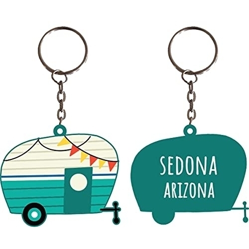 Sedona Arizona Souvenir Camper Metal Keychain