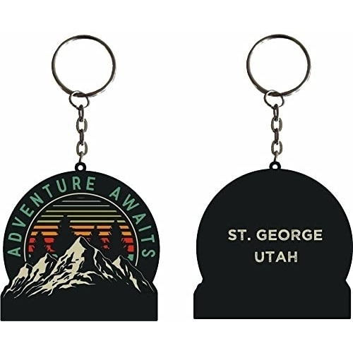 St. George Utah Souvenir Adventure Awaits Metal Keychain