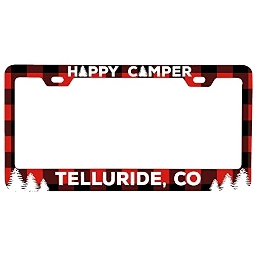Telluride Colorado Car Metal License Plate Frame Plaid Design