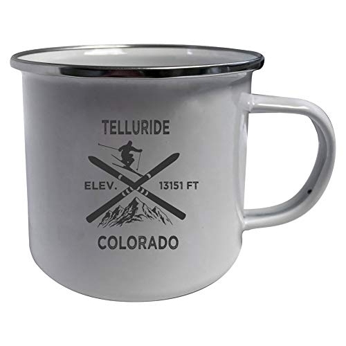 Telluride Colorado Ski Adventures White Tin Camper Coffee Mug 2-Pack