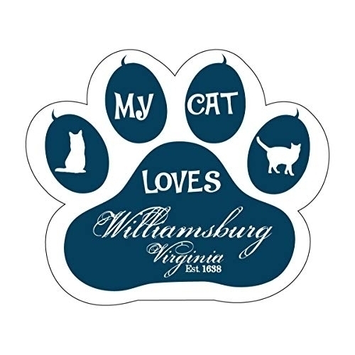 Williamsburg Virginia Historic Town Souvenir Cat Lover Paw Decal