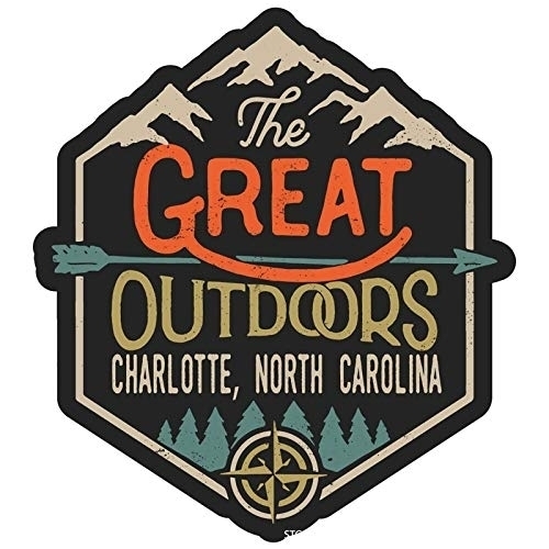 Charlotte North Carolina The Great Outdoors Design 4-Inch Fridge Magnet