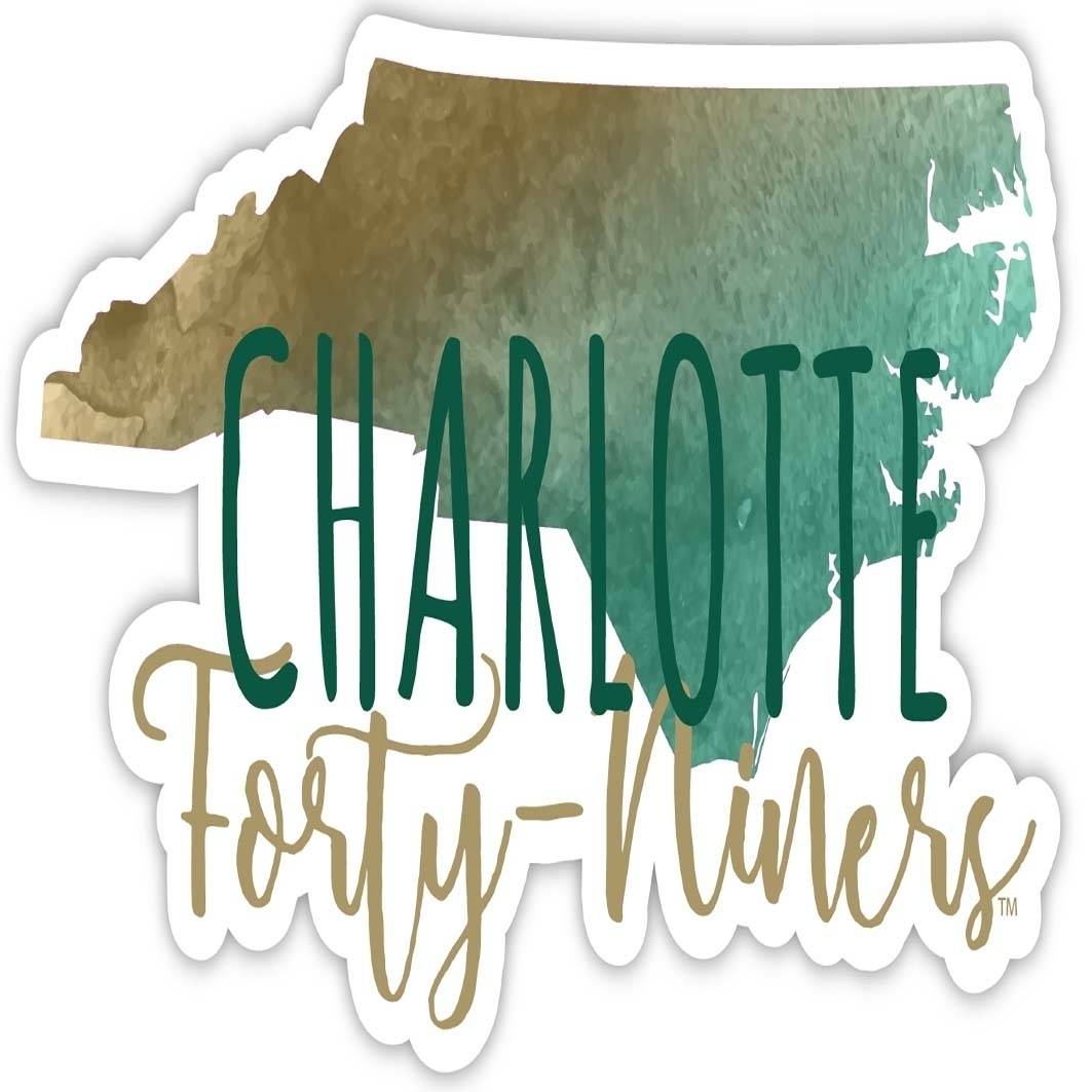 North Carolina Charlotte Forty-Niners Watercolor State Die Cut Decal