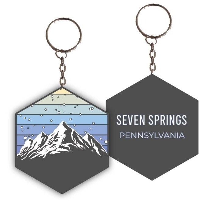 Seven Springs Pennsylvania Ski Snowboard Winter Adventures Metal Keychain