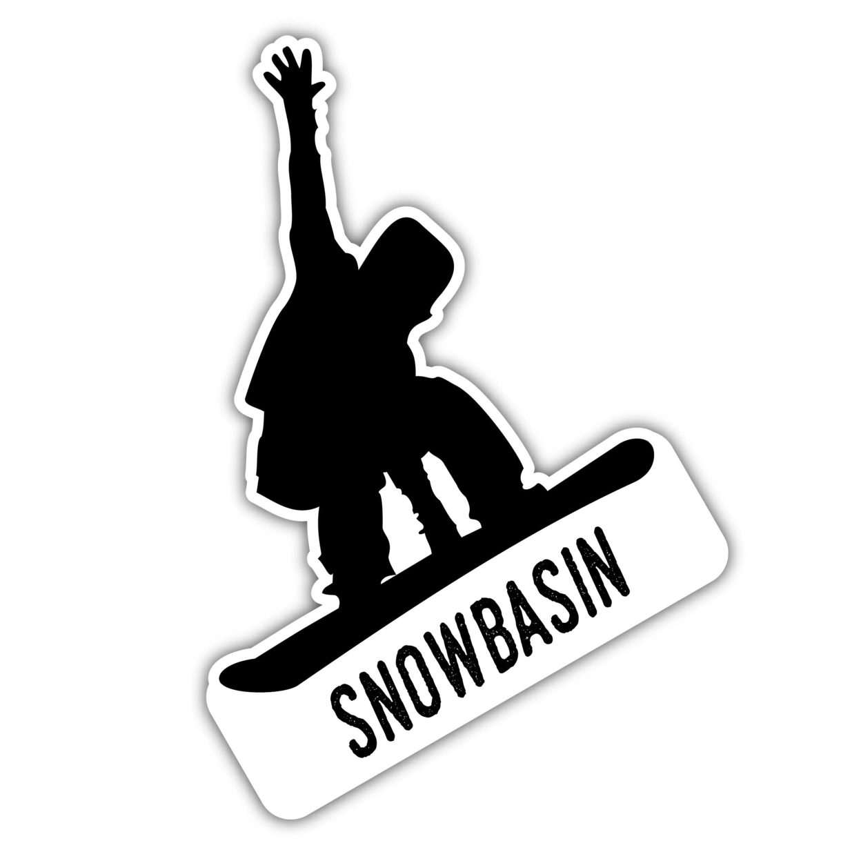 Snowbasin Utah Ski Adventures Souvenir 4 Inch Vinyl Decal Sticker Board Design