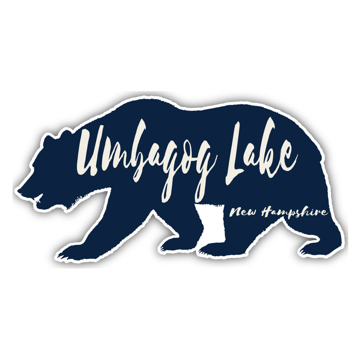 Umbagog Lake New Hampshire Souvenir Decorative Stickers (Choose Theme And Size) - Single Unit, 4-Inch, Bear