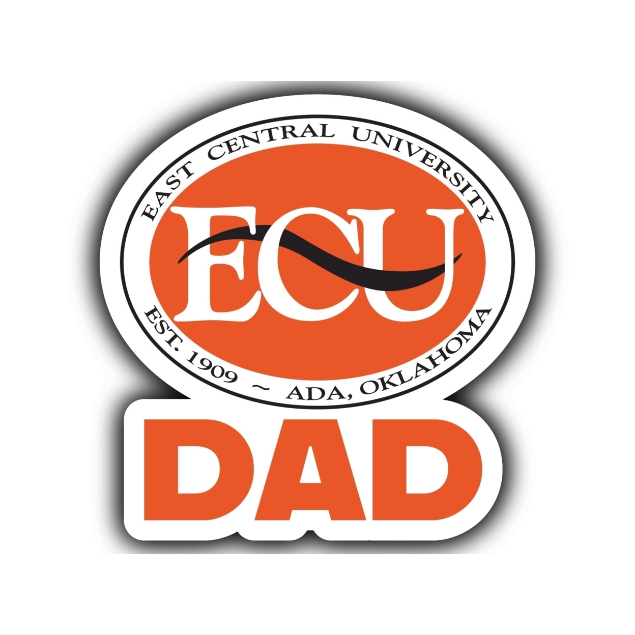 East Central University Tigers 4-Inch Proud Dad Die Cut Decal
