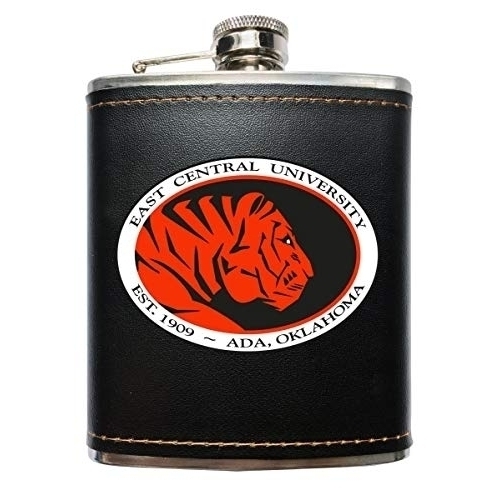East Central University Tigers Black Stainless Steel 7 Oz Flask