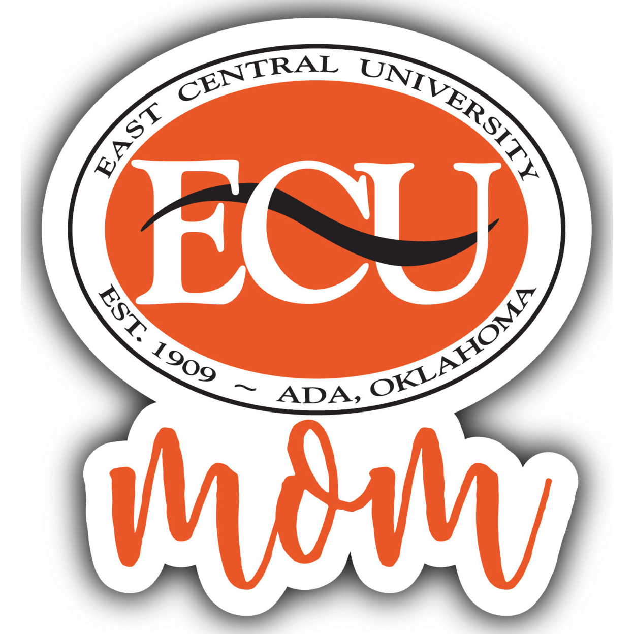 East Central University Tigers Proud Mom 4-Inch Die Cut Decal