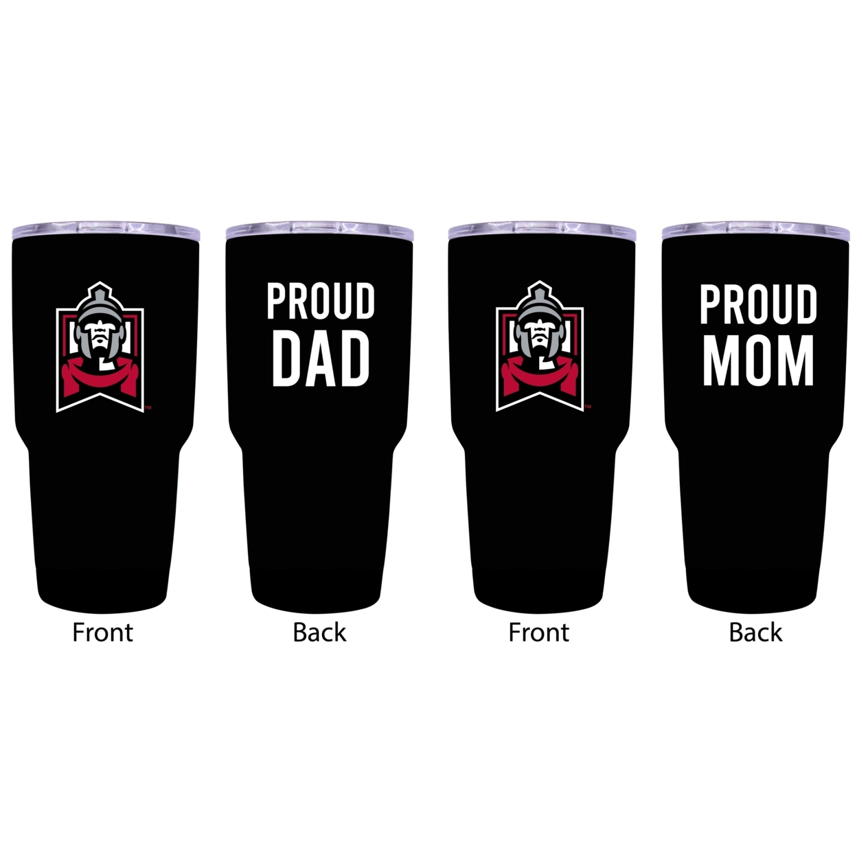 East Stroudsburg University Proud Mom And Dad 24 Oz Insulated Stainless Steel Tumblers 2 Pack Black.