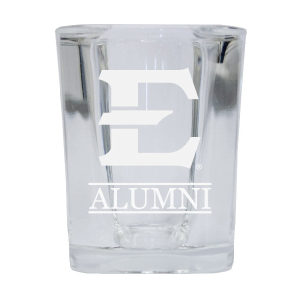 East Tennessee State University Alumni Etched Square Shot Glass